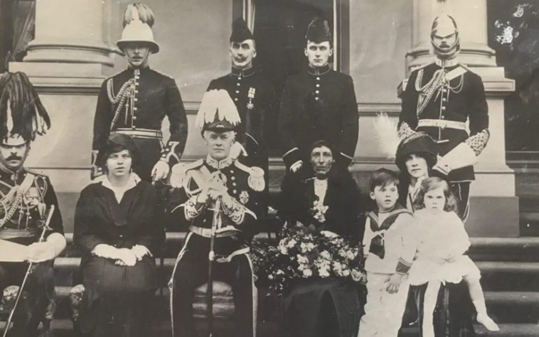 Image at top: His Excellency the Governor General Sir Ronald Munro Ferguson and his wife Lady Helen (centre) with family members and Aides, May 1914, Government House, Melbourne [Family Album, Novar, Scotland].